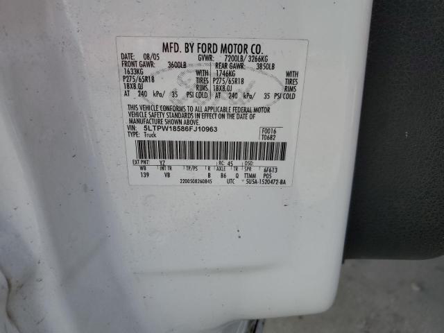 5LTPW18586FJ10963 - 2006 LINCOLN MARK LT 白色 照片 12