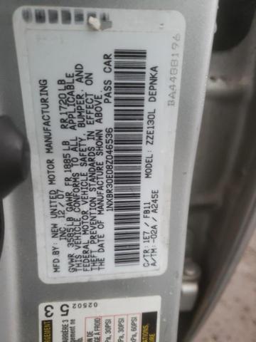 1NXBR30E08Z046536 - 2008 TOYOTA COROLLA CE SILVER photo 12