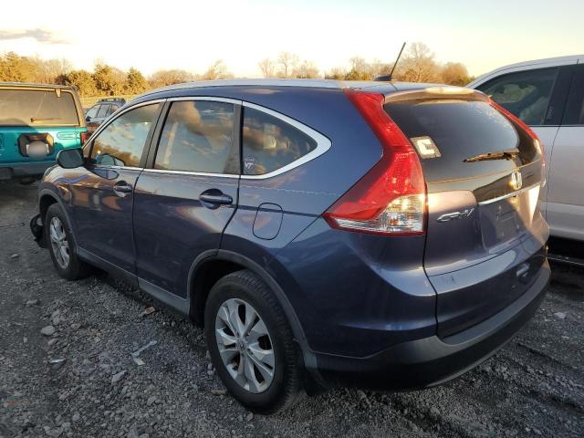 2HKRM4H75DH647376 - 2013 HONDA CR-V EXL BLUE photo 2