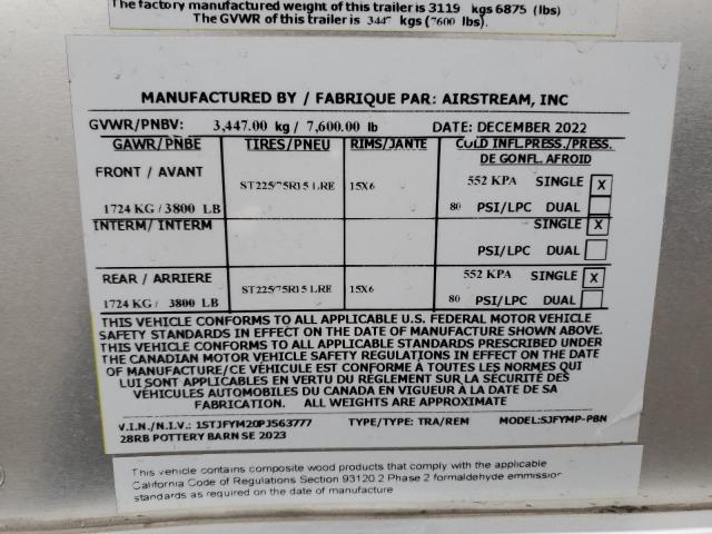 1STJFYM20PJ563777 - 2023 AIRS TRAILER 银色 照片 14