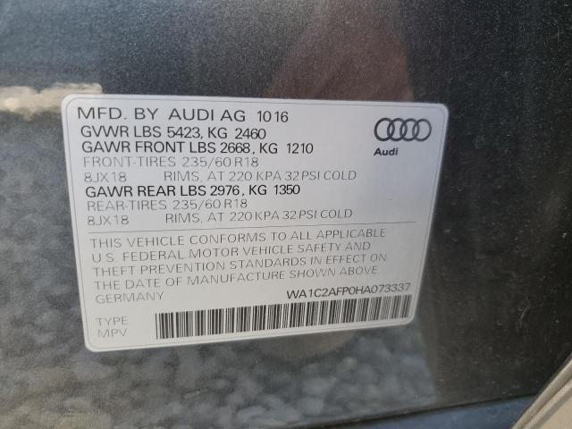 WA1C2AFP0HA073337 - 2017 AUDI Q5 PREMIUM CHARCOAL photo 13