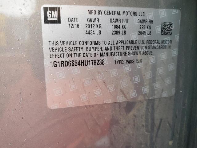 1G1RD6S54HU178238 - 2017 CHEVROLET VOLT PREMIER GRAY photo 13