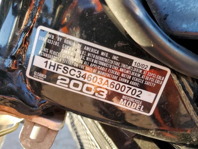 1HFSC34603A600702 - 2003 HONDA GL1500 CD BLACK photo 10