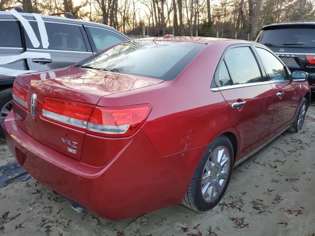 3LNHL2JC1BR761665 - 2011 LINCOLN MKZ RED photo 3