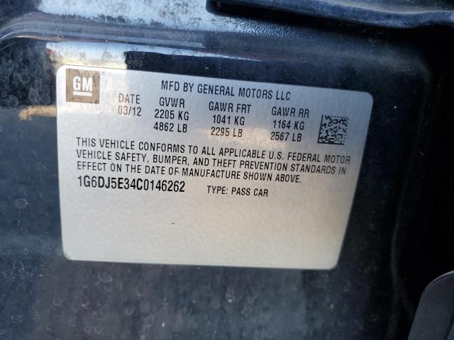 1G6DJ5E34C0146262 - 2012 CADILLAC CTS PERFORMANCE COLLECTION Черный фото 12