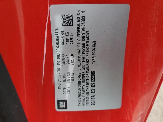 2G1FA1E31D9122306 - 2013 CHEVROLET CAMARO LS1 LS RED photo 12