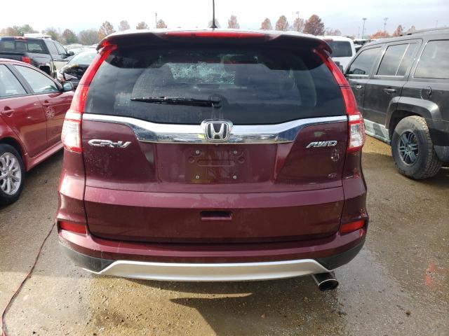 5J6RM4H71GL032771 - 2016 HONDA CR-V EXL BURGUNDY photo 6