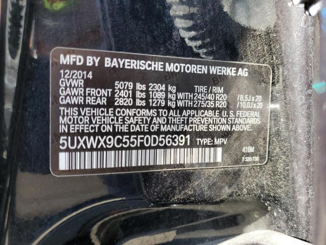 5UXWX9C55F0D56391 - 2015 BMW X3 XDRIVE28I BLACK photo 13