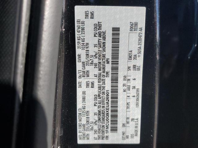 1FMCU0G9XEUA26901 - 2014 FORD ESCAPE SE BLACK photo 13