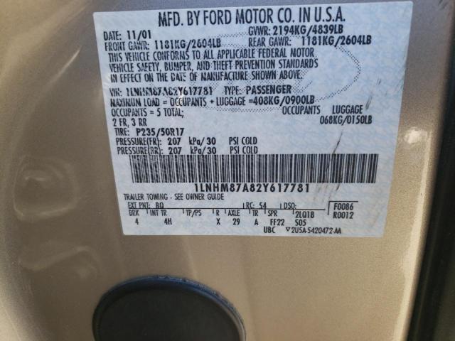 1LNHM87A82Y617781 - 2002 LINCOLN LS 棕色 照片 12