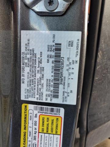 3FA6P0H91FR230573 - 2015 FORD FUSION SE GRAY photo 12