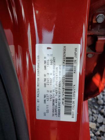 JM1BL1K34B1460224 - 2011 MAZDA SPEED 3 RED photo 12