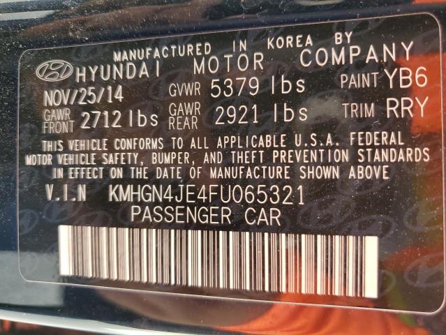 KMHGN4JE4FU065321 - 2015 HYUNDAI GENESIS 3.8L BLACK photo 13