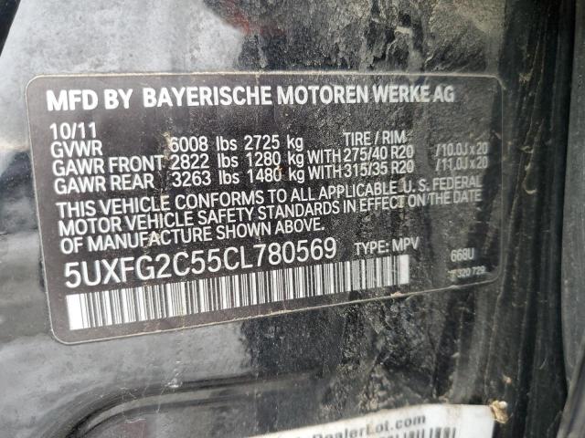 5UXFG2C55CL780569 - 2012 BMW X6 XDRIVE35I BLACK photo 14