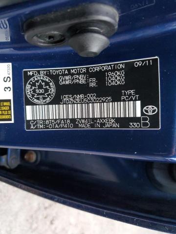 JTDZN3EU5C3022925 - 2012 TOYOTA PRIUS V BLUE photo 12