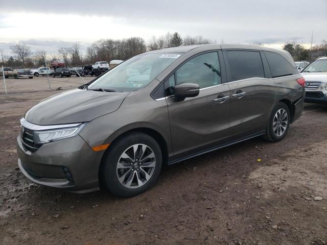 5FNRL6H76NB067987 - 2022 HONDA ODYSSEY EXL BROWN photo 1