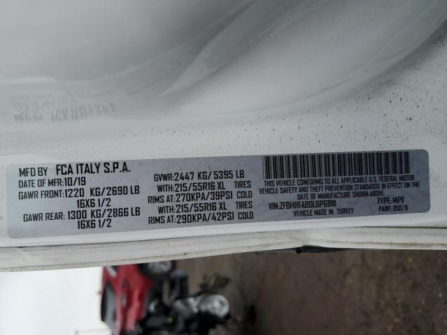 ZFBHRFAB0L6P68111 - 2020 RAM PROMASTER თეთრი ფოტო 12