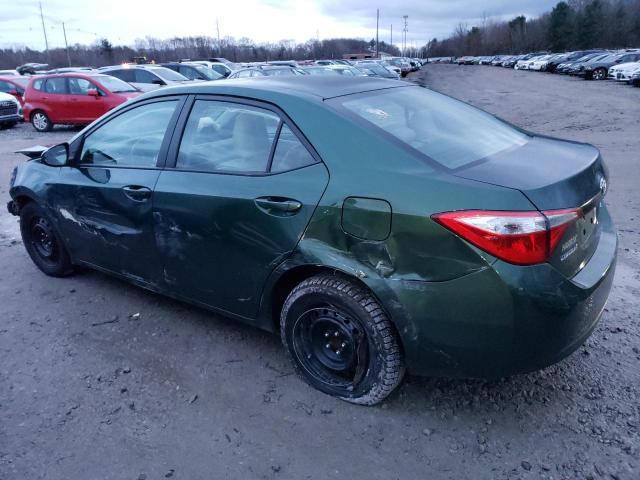 2T1BURHE7FC379885 - 2015 TOYOTA COROLLA L GREEN photo 2