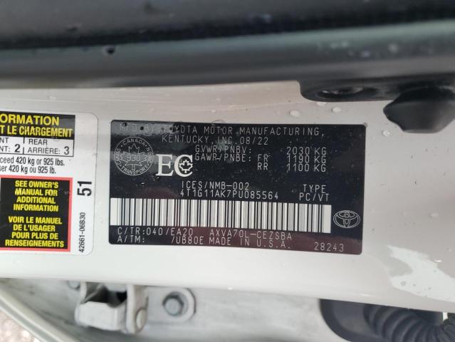 4T1G11AK7PU085564 - 2023 TOYOTA CAMRY SE NIGHT SHADE WHITE photo 12