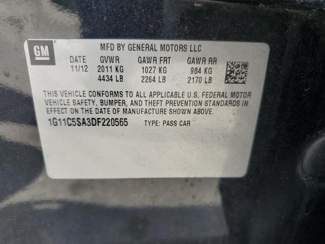 1G11C5SA3DF220565 - 2013 CHEVROLET MALIBU 1LT Qara foto 12