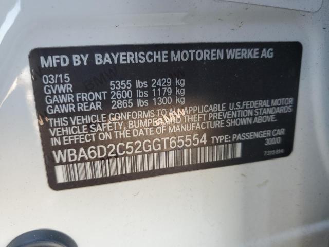 WBA6D2C52GGT65554 - 2016 BMW 640 XI GRAN COUPE WHITE photo 13