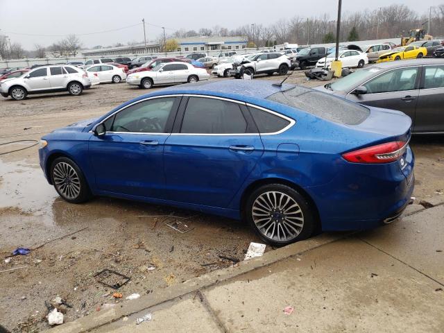 3FA6P0H97HR340983 - 2017 FORD FUSION SE BLUE photo 2