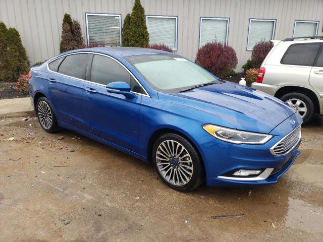 3FA6P0H97HR340983 - 2017 FORD FUSION SE BLUE photo 4