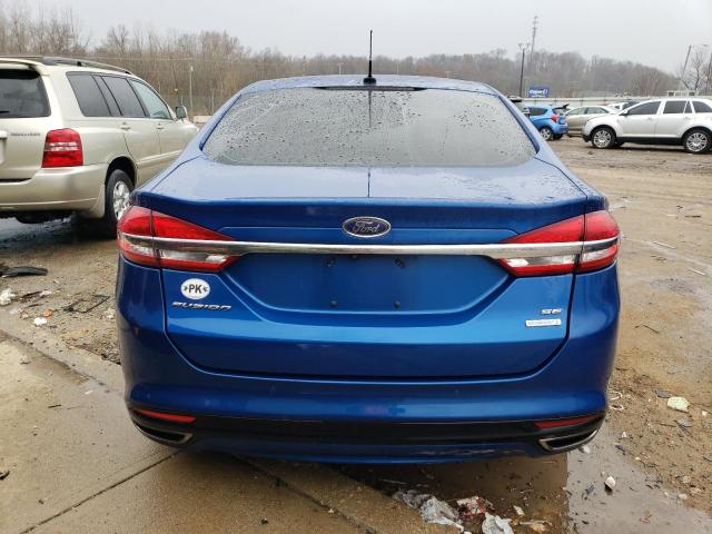 3FA6P0H97HR340983 - 2017 FORD FUSION SE BLUE photo 6