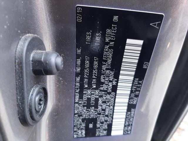 5TDYZ3DC9KS006359 - 2019 TOYOTA SIENNA XLE SILVER photo 14