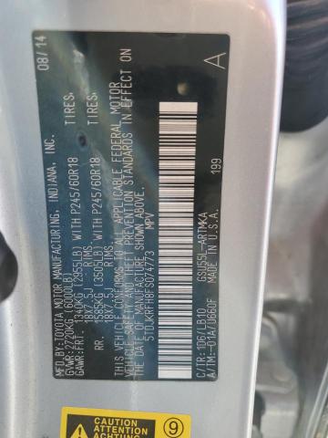 5TDJKRFH8FS074773 - 2015 TOYOTA HIGHLANDER XLE Plata foto 13