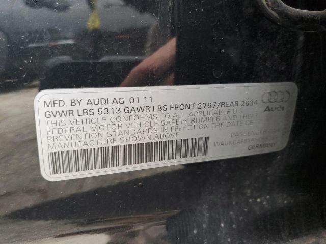 WAUKGAFBXBN055285 - 2011 AUDI A6 PRESTIGE შავი ფოტო 12