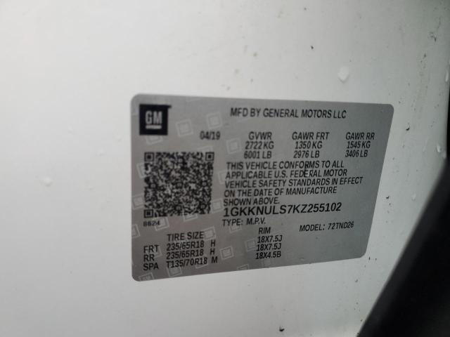 1GKKNULS7KZ255102 - 2019 GMC ACADIA SLT-1 白色 照片 14