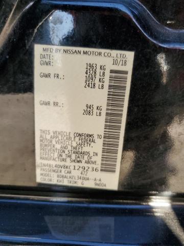 1N4BL4DV8KC129236 - 2019 NISSAN ALTIMA SV BLACK photo 12