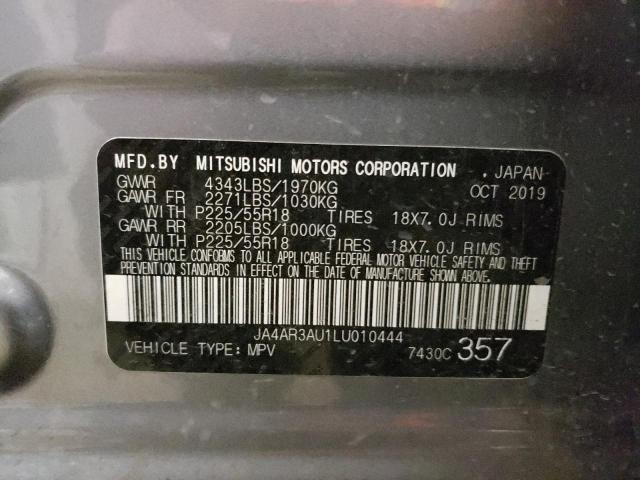 JA4AR3AU1LU010444 - 2020 MITSUBISHI OUTLANDER ES GRAY photo 13