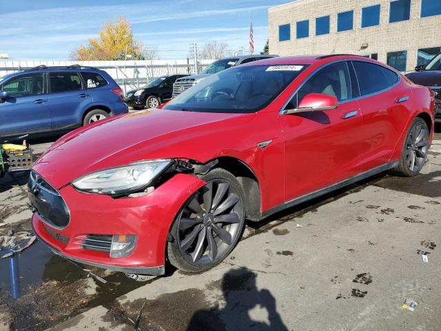 5YJSA1H1XEFP43699 - 2014 TESLA MODEL S RED photo 1