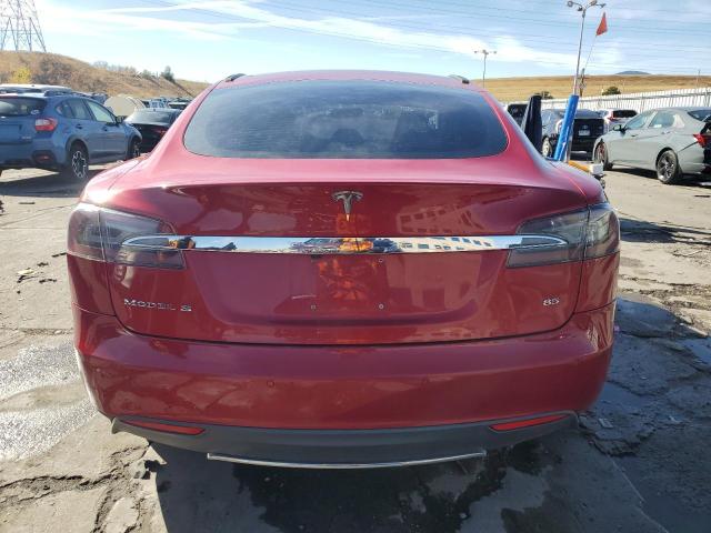 5YJSA1H1XEFP43699 - 2014 TESLA MODEL S RED photo 6