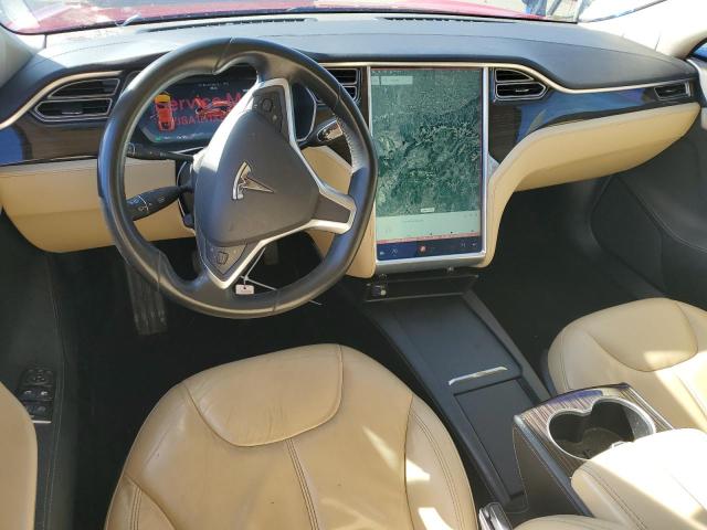 5YJSA1H1XEFP43699 - 2014 TESLA MODEL S RED photo 8
