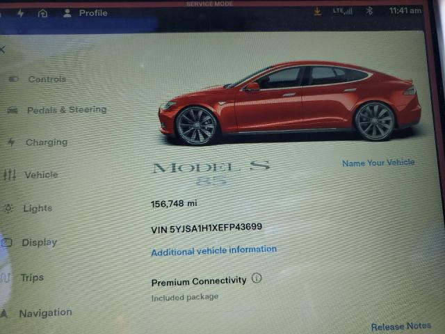 5YJSA1H1XEFP43699 - 2014 TESLA MODEL S RED photo 9