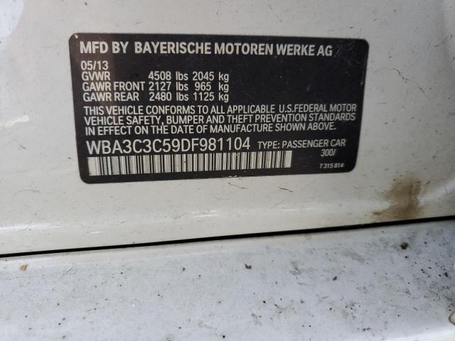 WBA3C3C59DF981104 - 2013 BMW 320 I XDRIVE WHITE photo 12