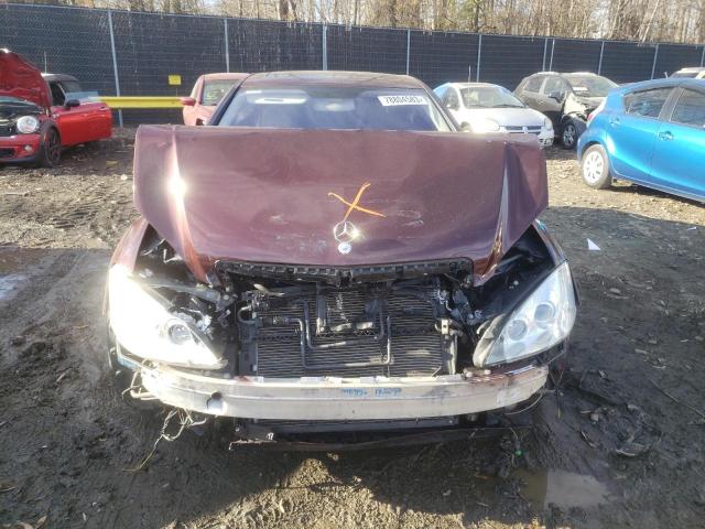 WDDNG71X77A064293 - 2007 MERCEDES-BENZ S 550 MAROON photo 5