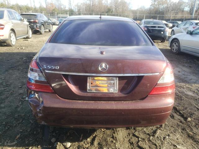 WDDNG71X77A064293 - 2007 MERCEDES-BENZ S 550 MAROON photo 6