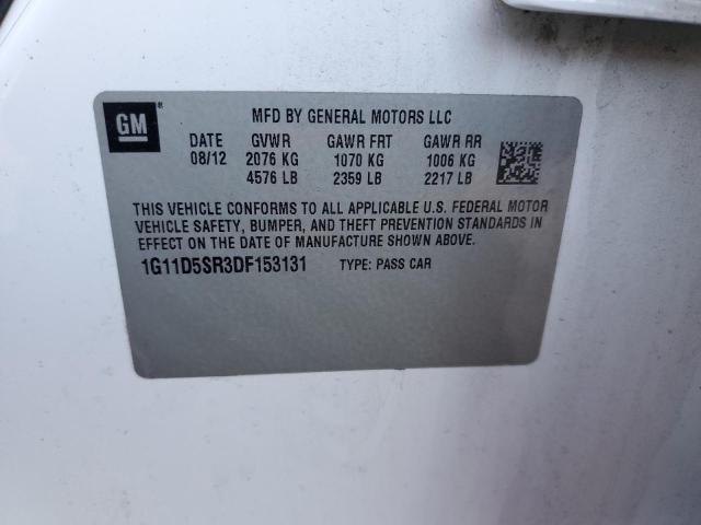 1G11D5SR3DF153131 - 2013 CHEVROLET MALIBU 1LT 白色 照片 12