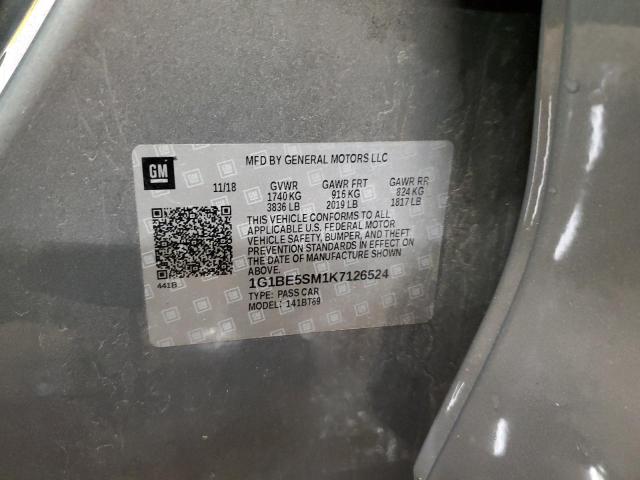 1G1BE5SM1K7126524 - 2019 CHEVROLET CRUZE LT رمادي صورة 13