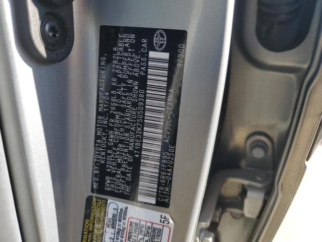 4T1BE32K75U509380 - 2005 TOYOTA CAMRY LE SILVER photo 12