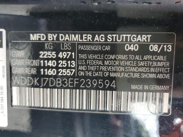 WDDKJ7DB3EF239594 - 2014 MERCEDES-BENZ E 550 BLACK photo 13