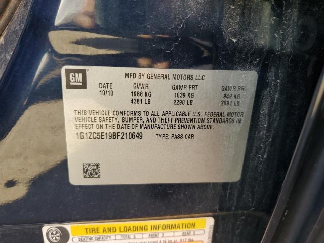 1G1ZC5E19BF210649 - 2011 CHEVROLET MALIBU 1LT Mavi foto 12