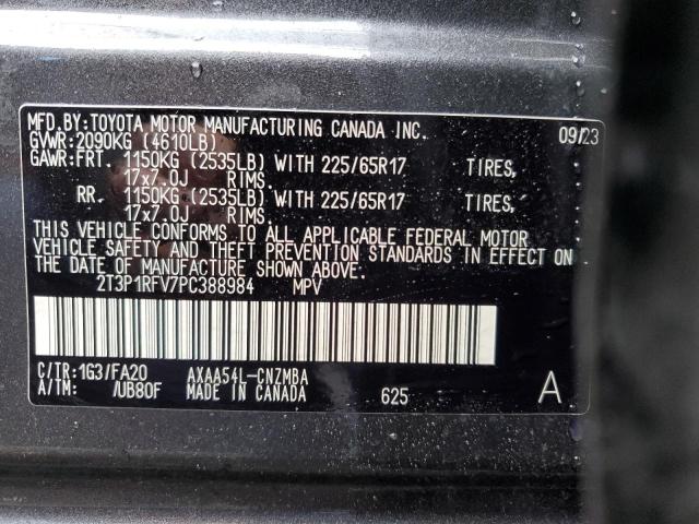 2T3P1RFV7PC388984 - 2023 TOYOTA RAV4 XLE CHARCOAL photo 13