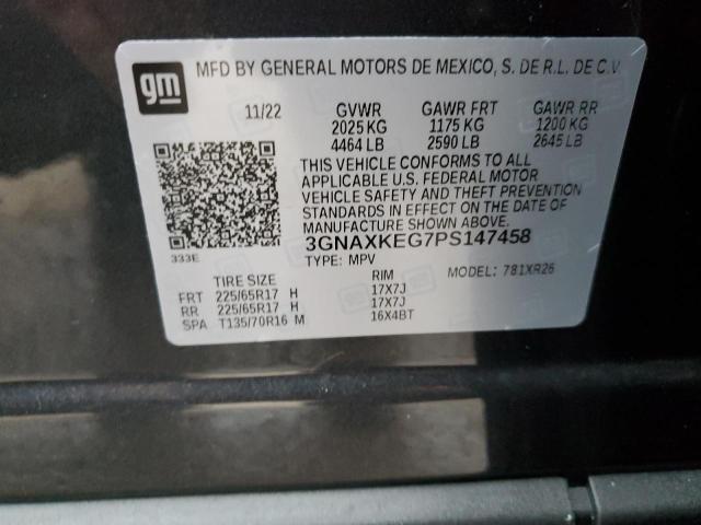 3GNAXKEG7PS147458 - 2023 CHEVROLET EQUINOX LT BLACK photo 14