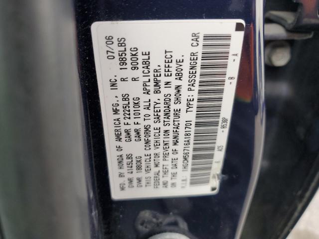 1HGCM56716A181701 - 2006 HONDA ACCORD EX BLUE photo 12