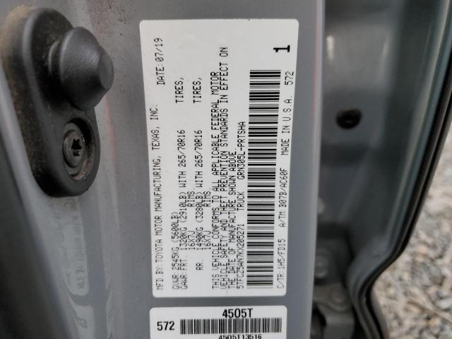 5TFCZ5AN7KX205271 - 2019 TOYOTA TACOMA DOUBLE CAB SILVER photo 12